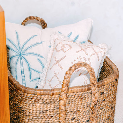 Extra-large laundry basket 'Mentari', storage basket made of natural water hyacinth (2 sizes)