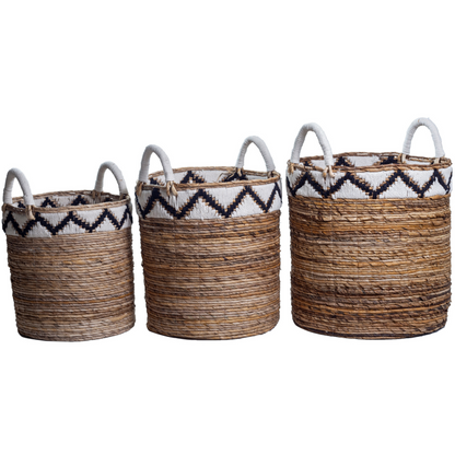 'Dalu' basket made of banana fiber (3 sizes), laundry basket, plant basket
