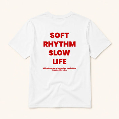 T-Shirt "Yoga" red - Soft Rhythm, Slow Life