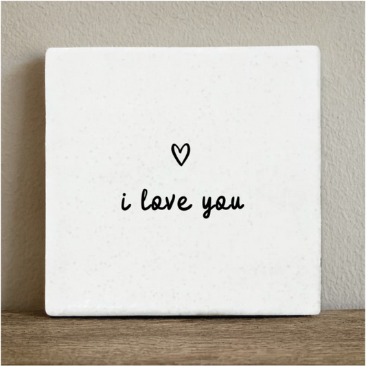Keramikfliese, Deko-Kachel - i love you, 10x10 cm