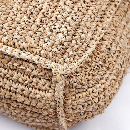 Raffia pouf PADAR, square