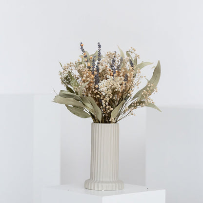 Spring melody: harmony of lavender, glixia and eucalyptus in a dried flower bouquet