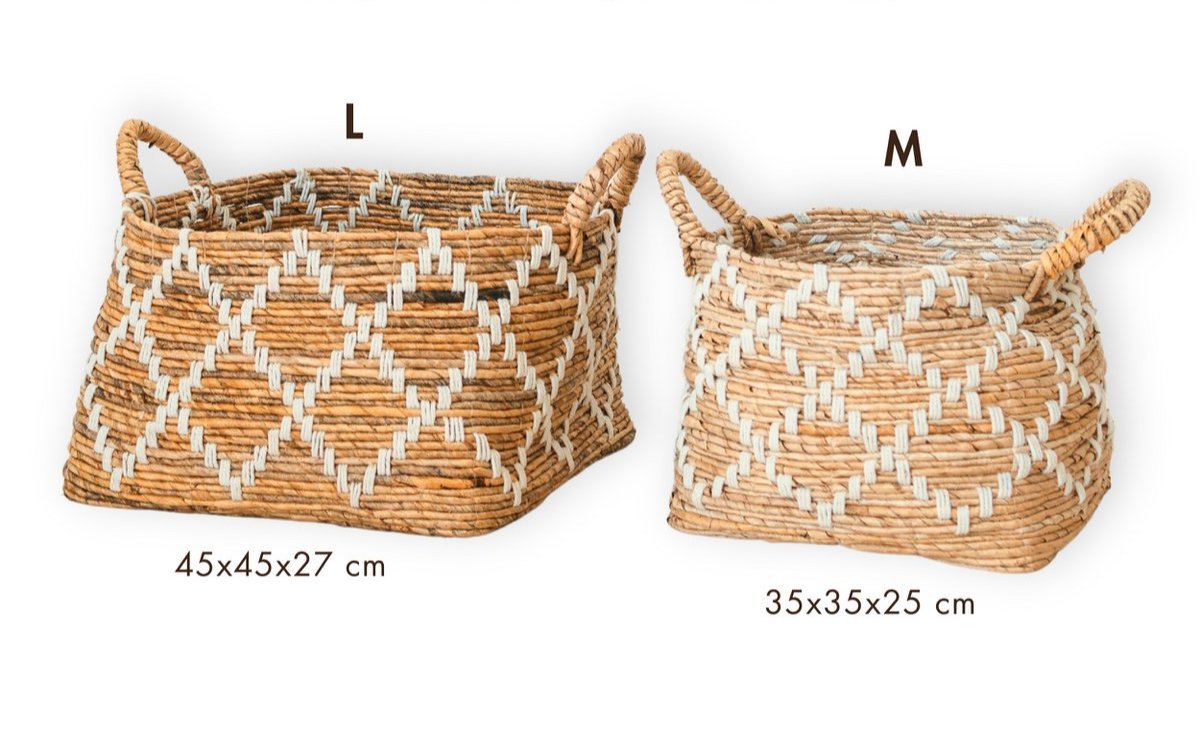 Square Shelf Basket - Woven Storage Basket, Decorative Basket Made of Banana Fiber GANDARIA (2 Sizes)