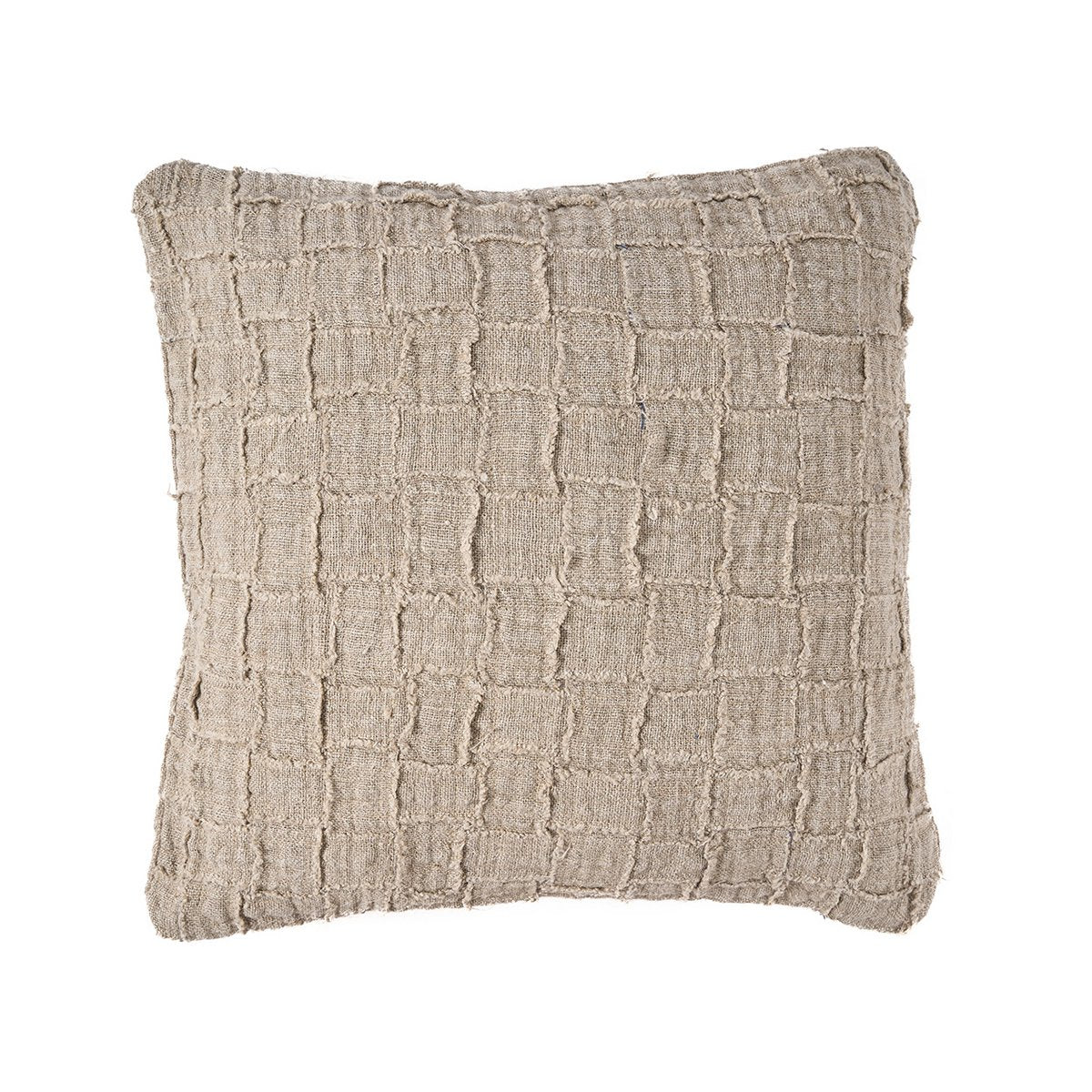 The Linen-Damier Cushion Cover, Natural 50x50