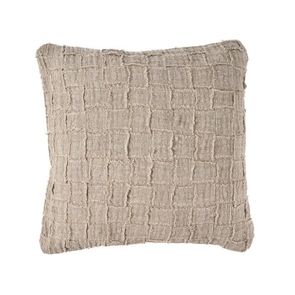 The Linen-Damier Cushion Cover, Natural 50x50