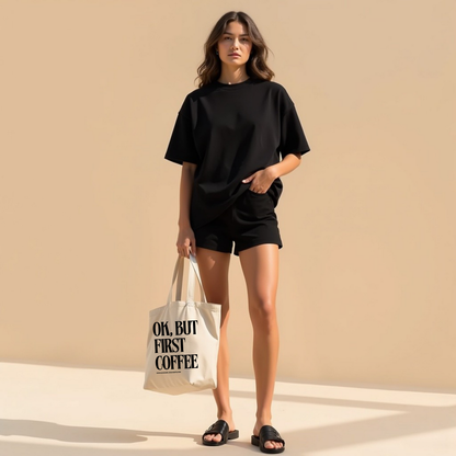 Shopper "OK, BUT FIRST COFFEE" - Tote Bag