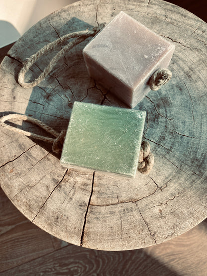 Block soap on the cord