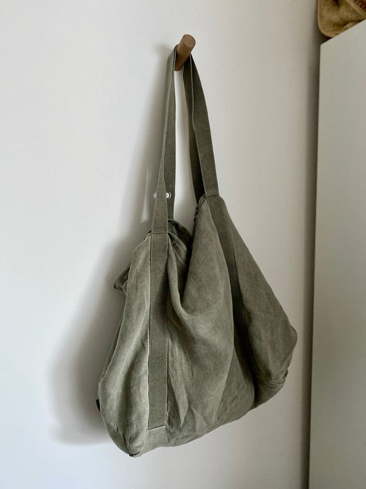 Weekender, beach bag - olive grey