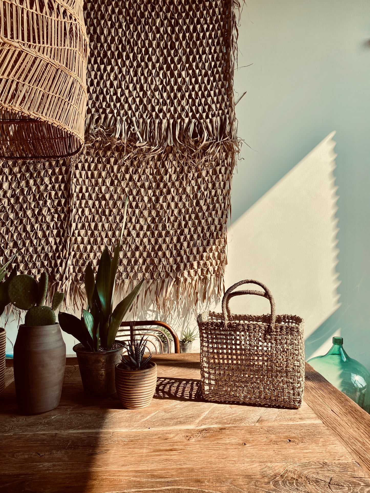 Shopping bag - beach bag MOYO made of woven seagrass (2 sizes)