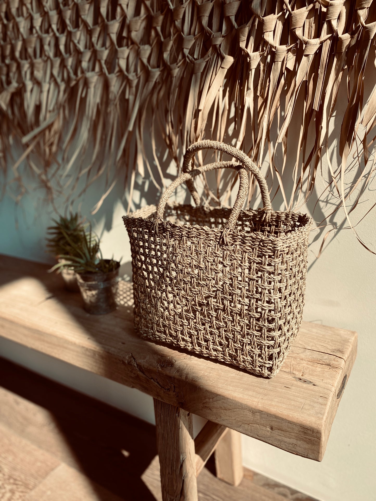 Shopping bag - beach bag MOYO made of woven seagrass (2 sizes)