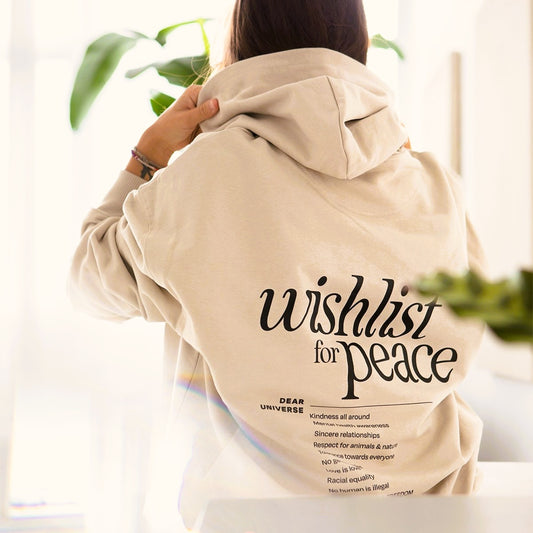 Hoodie 'Wishlist for Peace' – oversized unisex