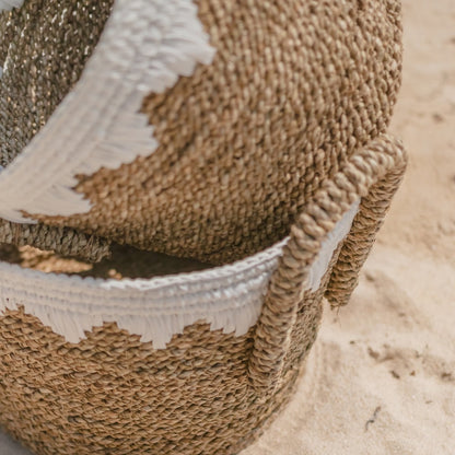 Laundry basket WAIGEO - Plant basket - Storage basket made of seagrass (3 sizes)