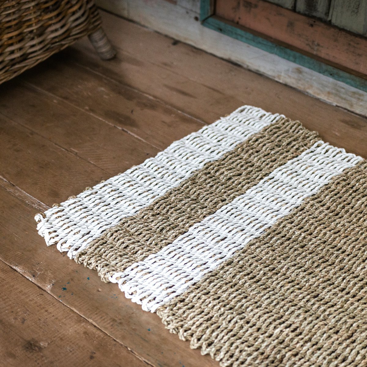 Seagrass carpet 120x60 cm SEWU - Striped carpet made of seagrass