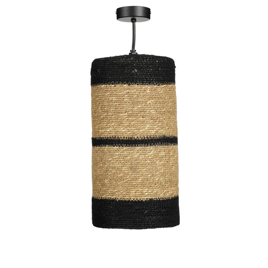 Jinx hanging lamp made of jute, ethnic black - H30 x Ø15 cm