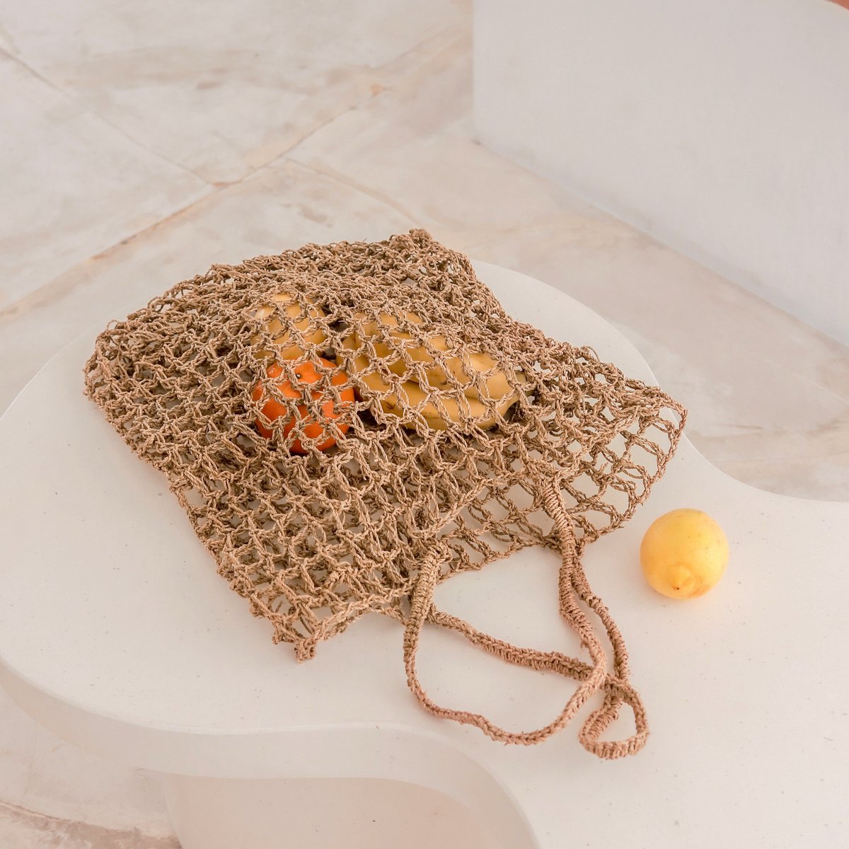 Raffia-String-Tasche, handgewebte Einkaufstasche CANANG