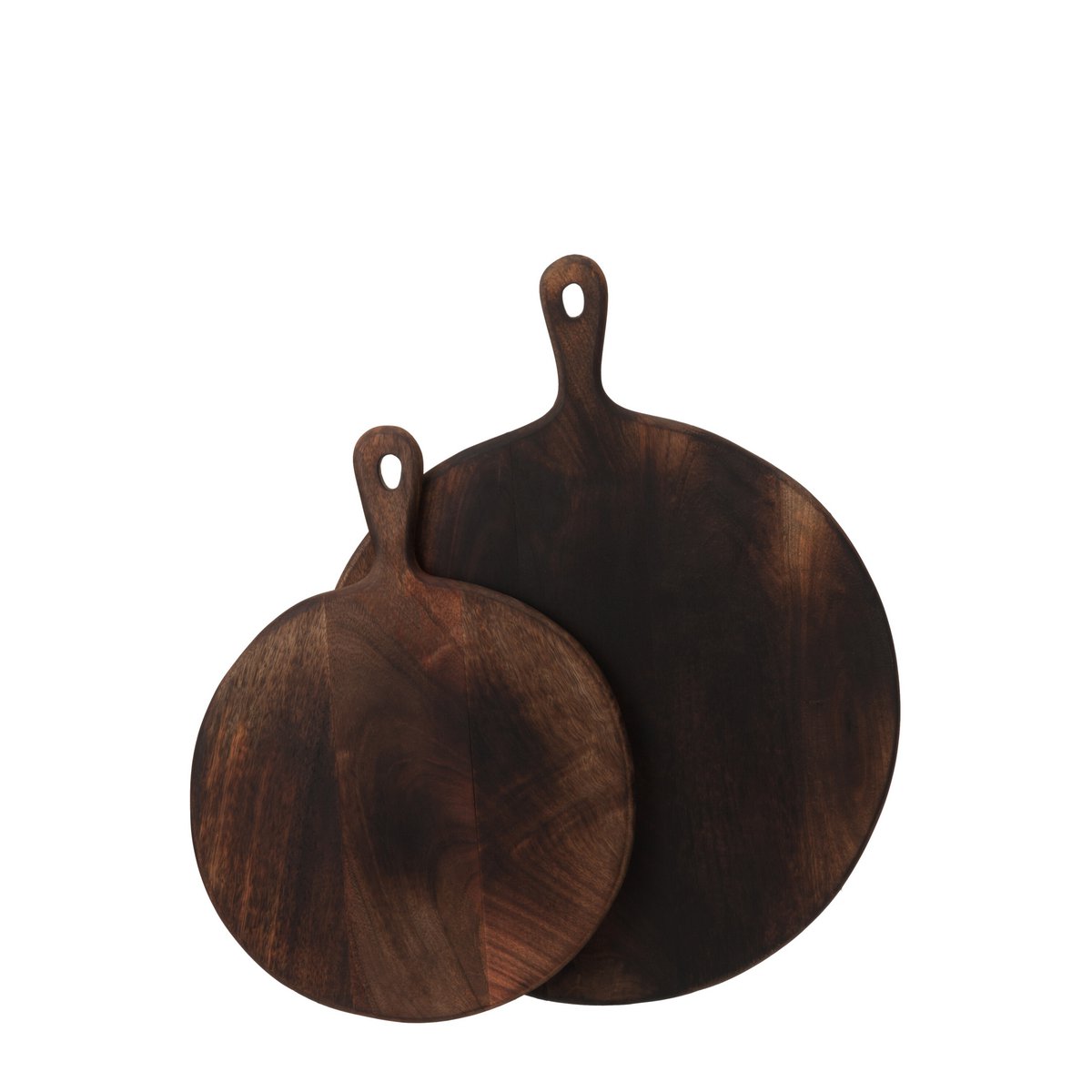 Round wooden cutting board - dark brown, large
