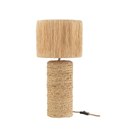 Table lamp mix banana leaves - jute, natural