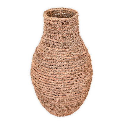 Gewebte Boho-Vase SAKRA aus Bananenfasern und Bast