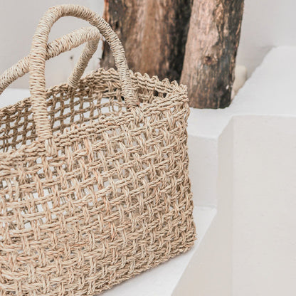 Shopping bag - beach bag MOYO made of woven seagrass (2 sizes)