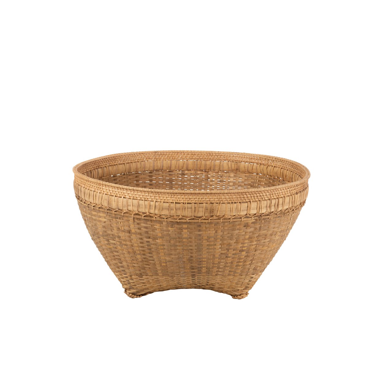 XL basket made of rattan, round - natural