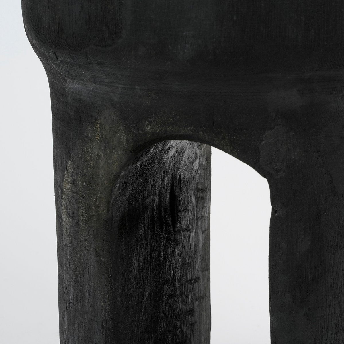 Beistelltisch Latty, Paulownia-Holz, Schwarz - H46 x Ø30 cm