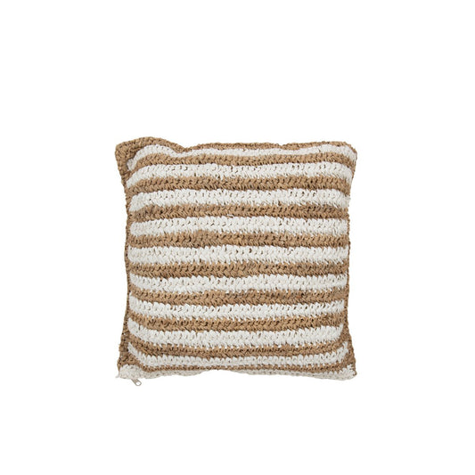 Cushion Stripes Mendong, raffia - white