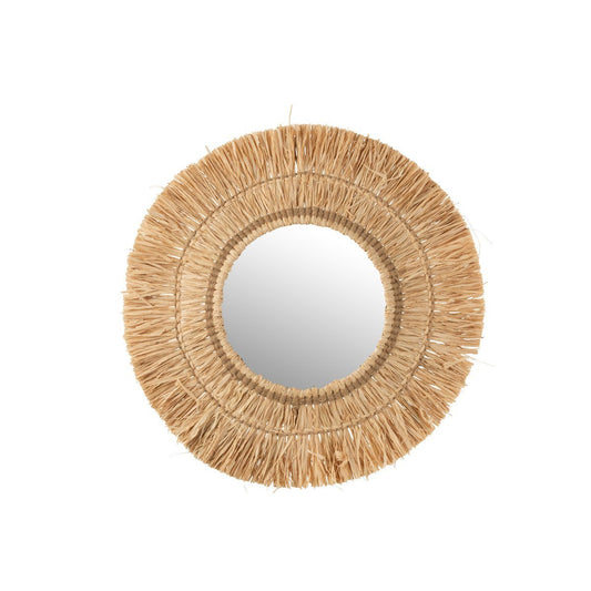 Mirror made of natural raffia, raffia - natural