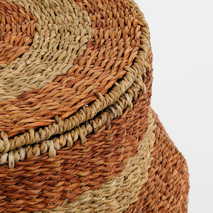 Tacoma storage basket with lid, jute orange H48 x Ø55 cm