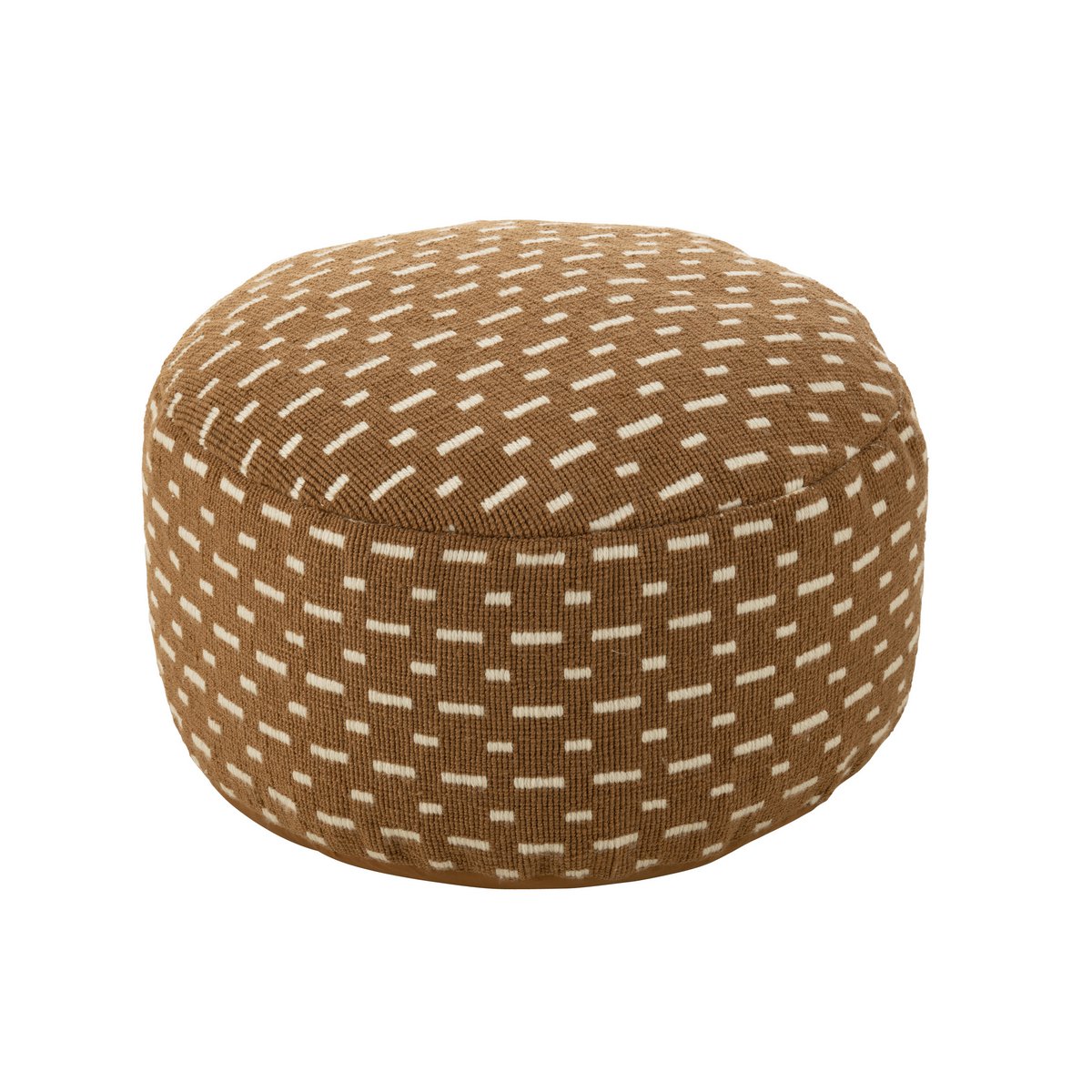 Pouf Round Lines, Outdoor Polyester - Braun/Weiß Stripes