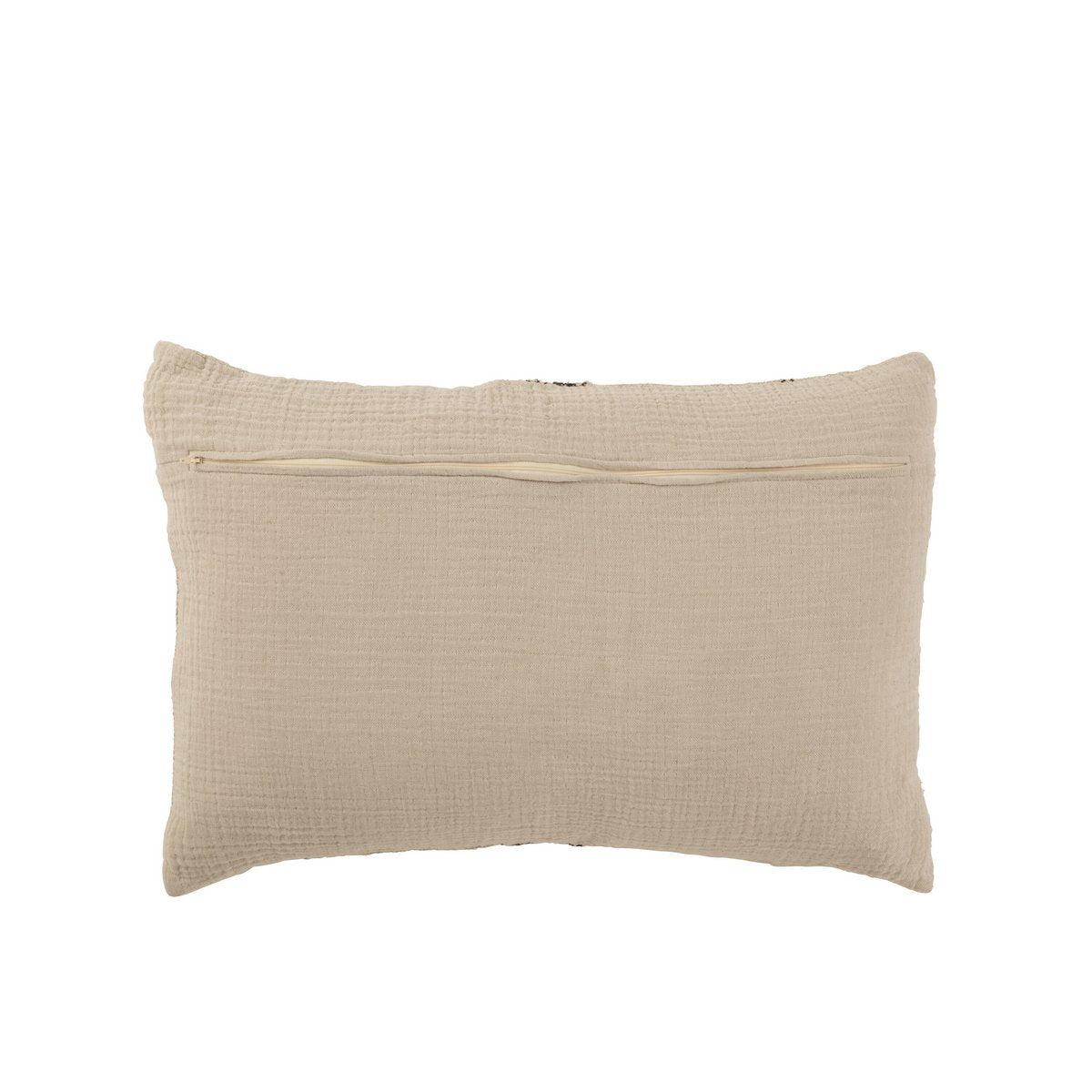 Cushion with stripes - linen, beige black - long