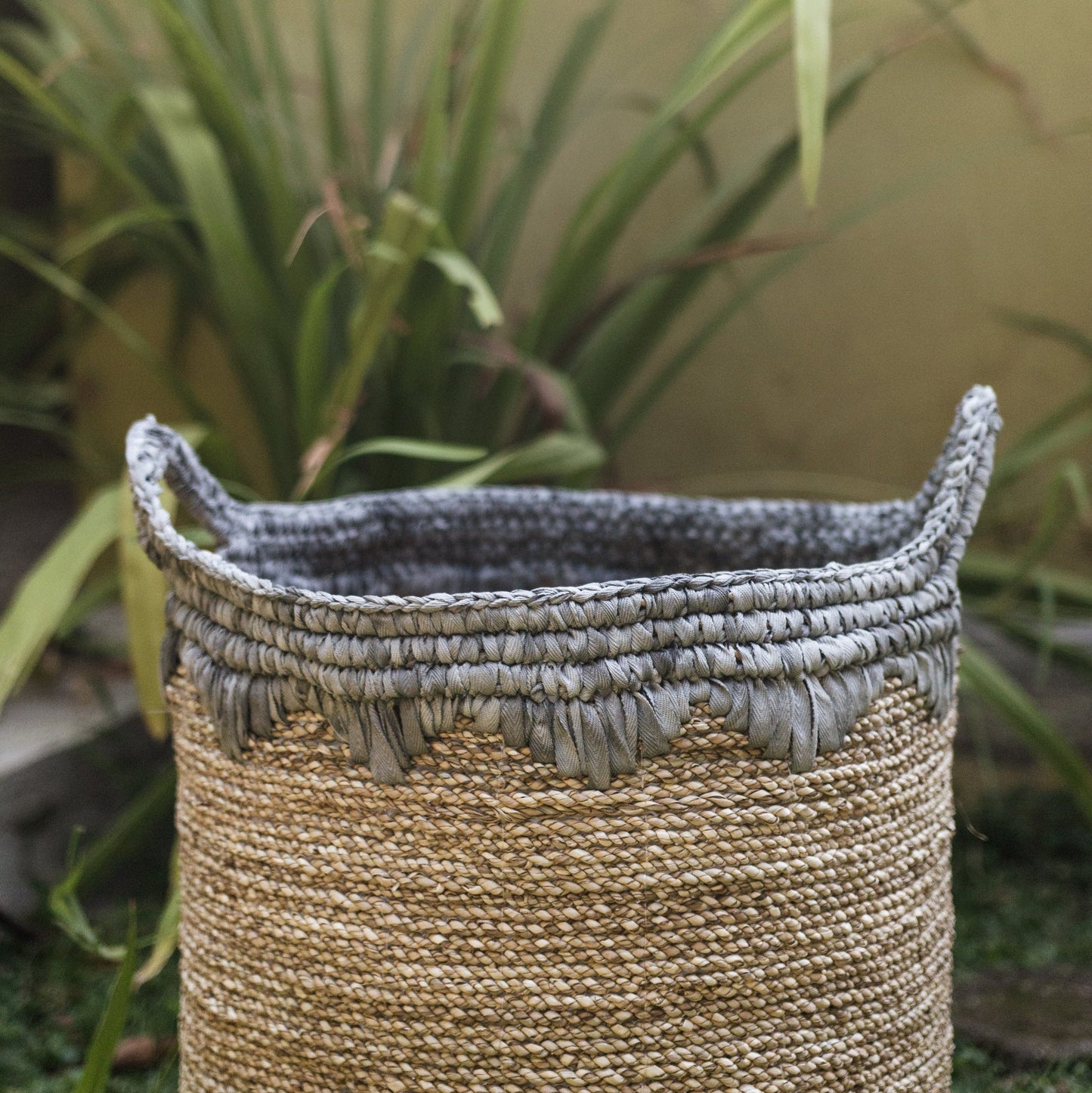 Laundry basket NIAS, plant basket - storage basket made of seagrass (2 sizes)
