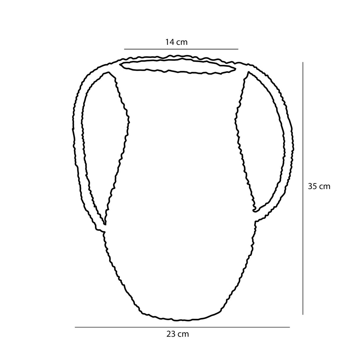 Seegras Dekorationsvase mit Griffen, grün - H35 x T23 cm