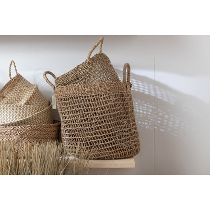Set of 2 baskets - seagrass basket Oasis, natural