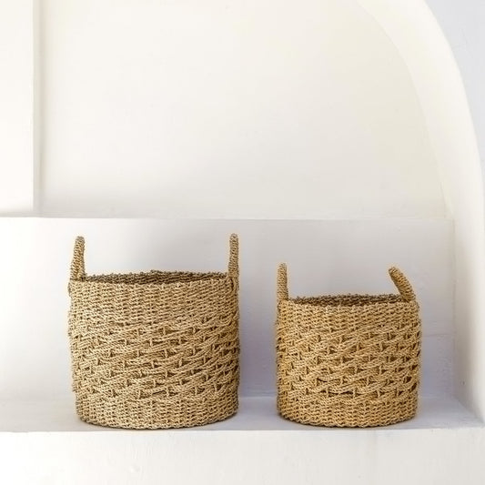 Storage basket MASILA woven from natural fibers (2 sizes)