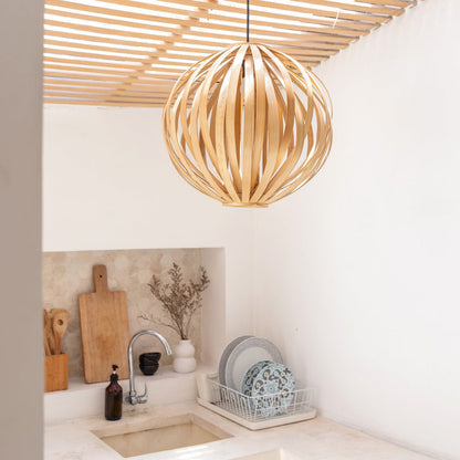 Bamboo lamp UBUD - spherical ceiling lamp, lampshade made of natural fibers