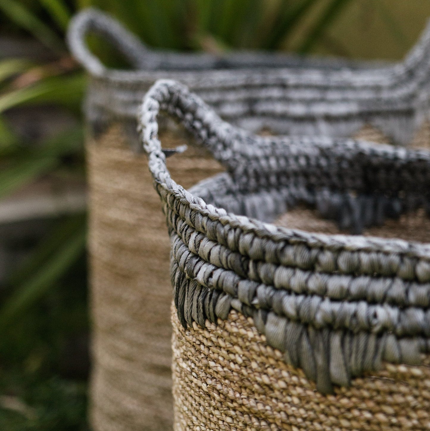Laundry basket NIAS, plant basket - storage basket made of seagrass (2 sizes)