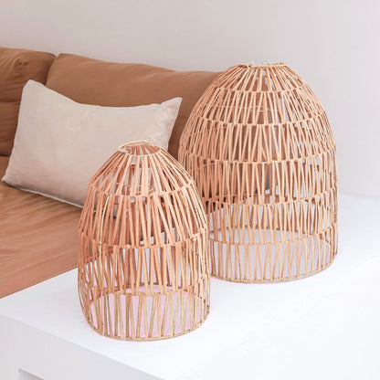 Natural rattan lampshade - MALUKA pendant light made of natural fibers (2 sizes)