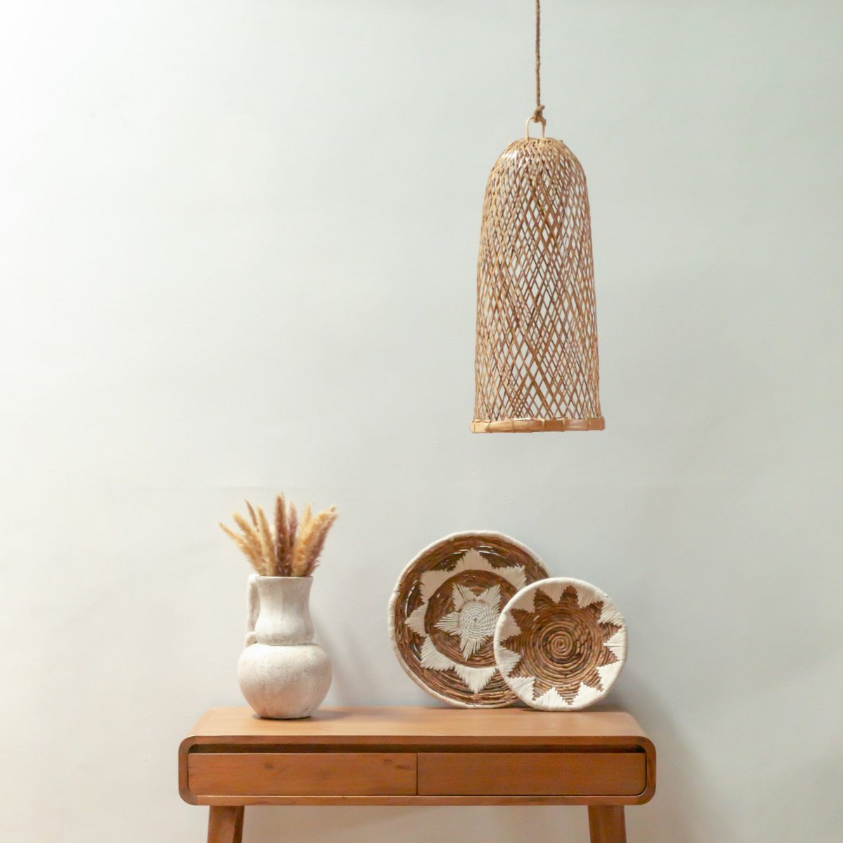 Natural lampshade CAMAYA - woven bamboo lamp