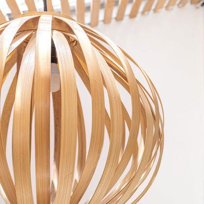 Bamboo lamp UBUD - spherical ceiling lamp, lampshade made of natural fibers