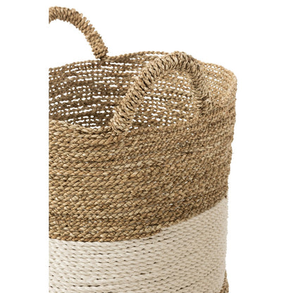 Set of 3 baskets - seagrass, white/natural