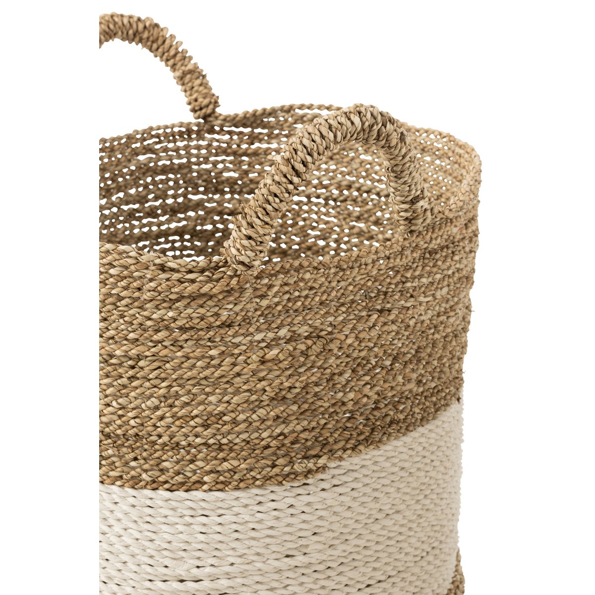 Set of 3 baskets - seagrass, white/natural