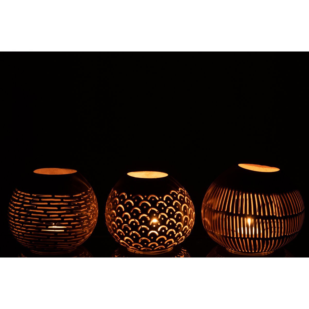 "Coconut" lanterns - set of 3 made of coconut shells, natural decoration