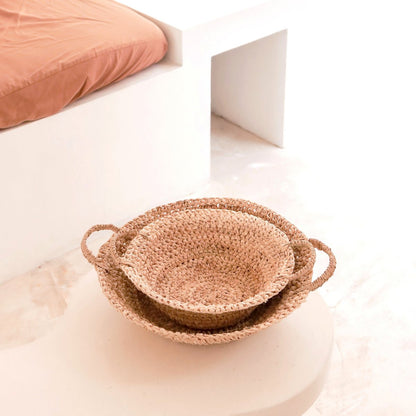 Woven raffia bowl, fruit bowl made of light natural fibers - bread basket RAGA (2 sizes)