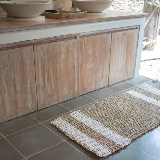 Seagrass carpet 120x60 cm SEWU - Striped carpet made of seagrass