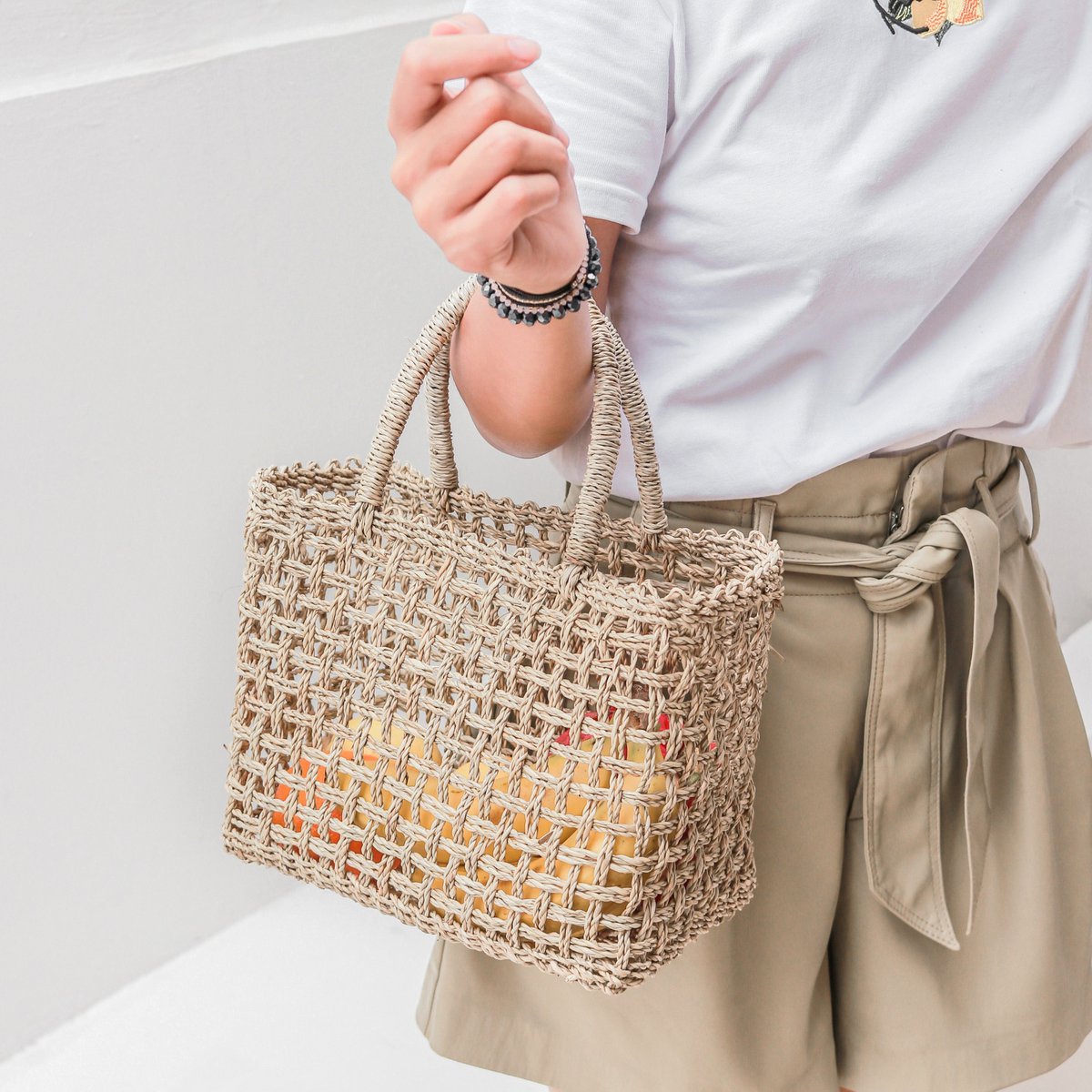 Shopping bag - beach bag MOYO made of woven seagrass (2 sizes)
