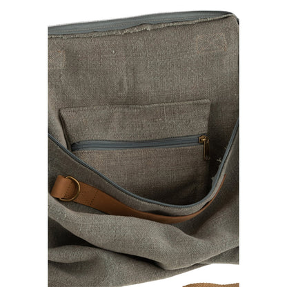 Weekender made of washed jute - gray
