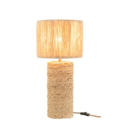 Table lamp mix banana leaves - jute, natural