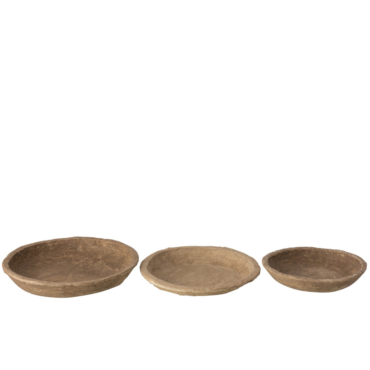 Set of 3 decor bowls, papier-mâché - brown