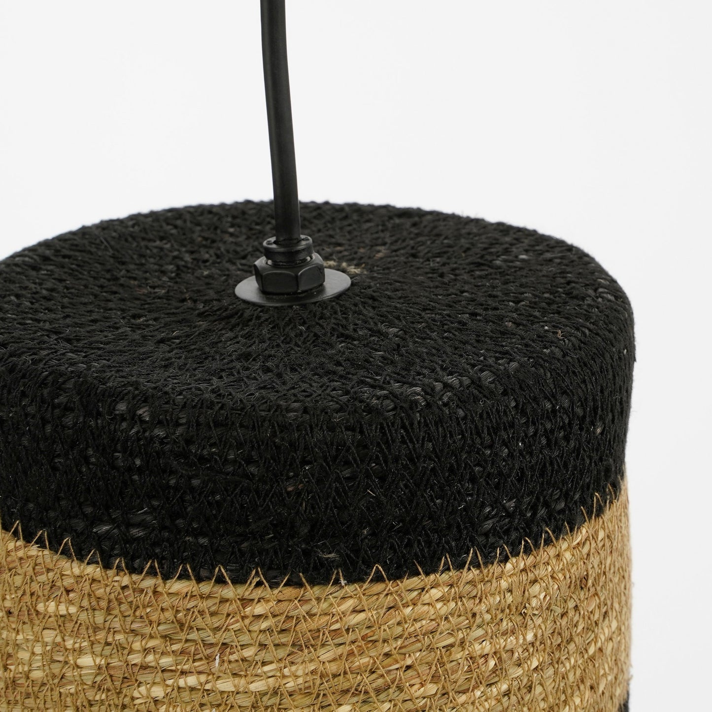 Jinx hanging lamp made of jute, ethnic black - H30 x Ø15 cm