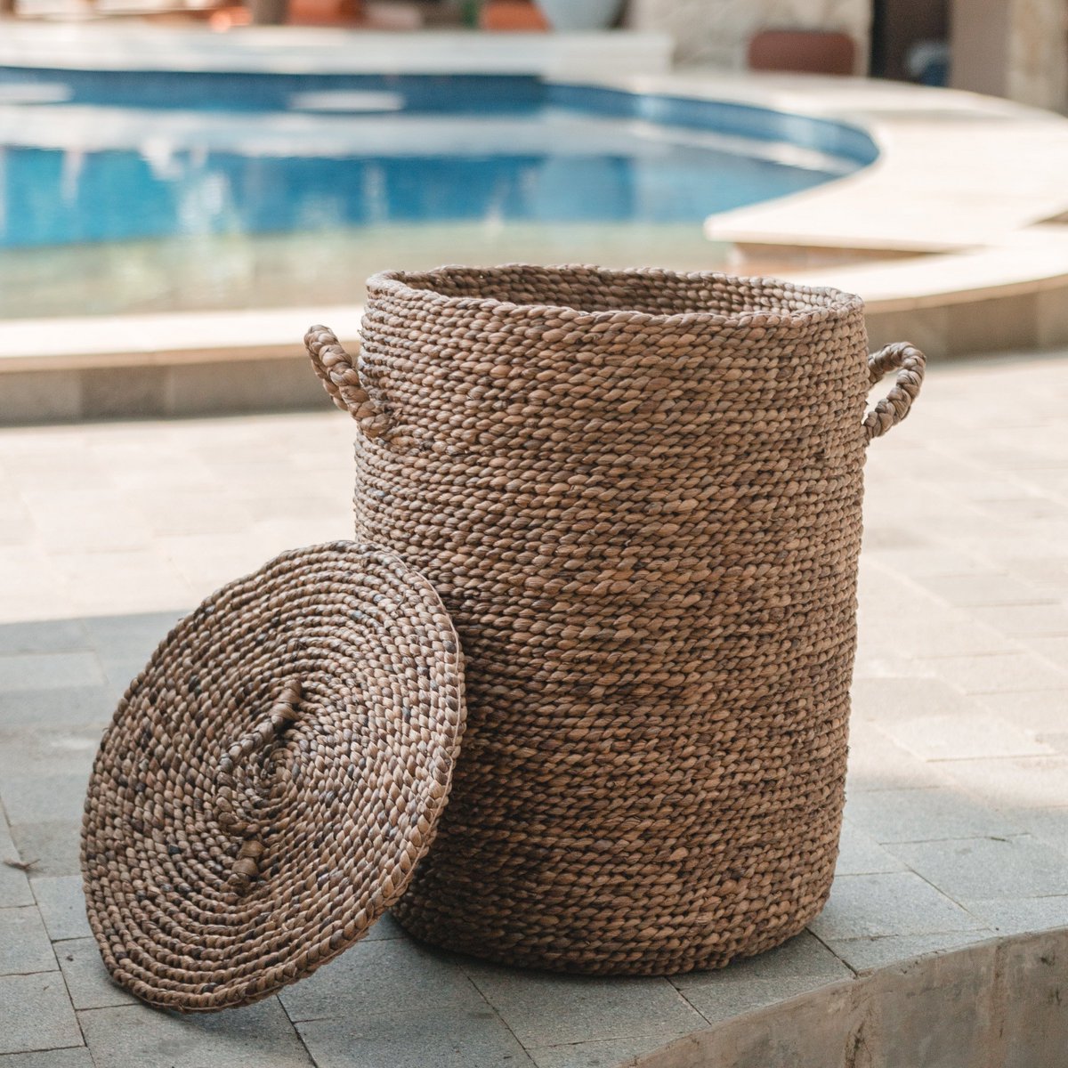 Storage basket IKAT - laundry basket, basket with lid